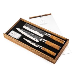Forged Olive 3-piece kitchen knives set