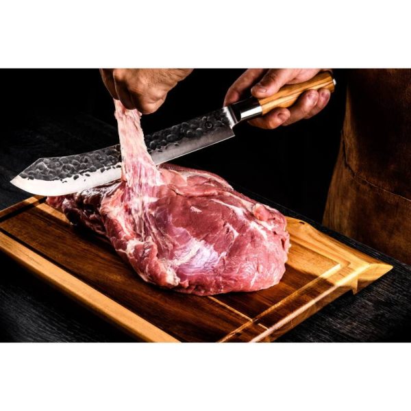 Forged Olive Butcher's knife - Image 4